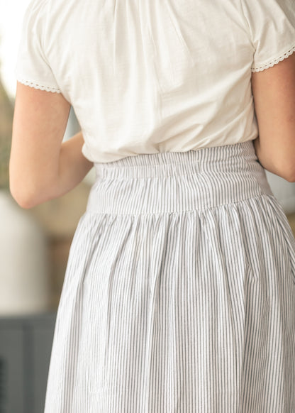 Stripe Button Down Maxi Skirt FF Skirts