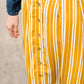 Stripe Button Midi Skirt Skirts