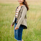 Stripe Faux Button Top - FINAL SALE FF Tops