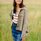 Stripe Faux Button Top - FINAL SALE FF Tops