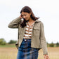 Stripe Faux Button Top - FINAL SALE FF Tops
