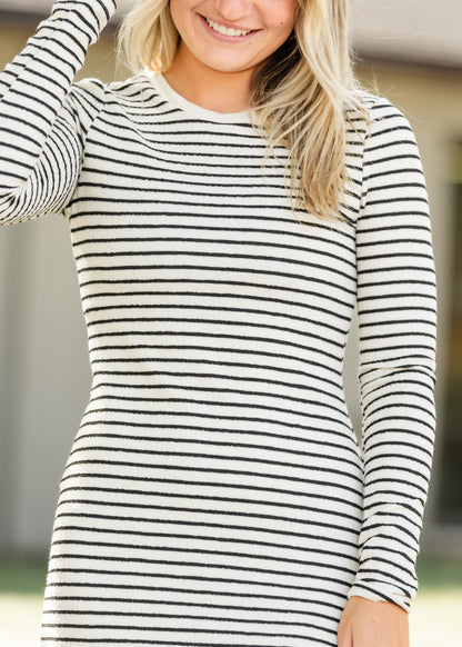Stripe Long Sleeve Maxi Dress FF Dresses