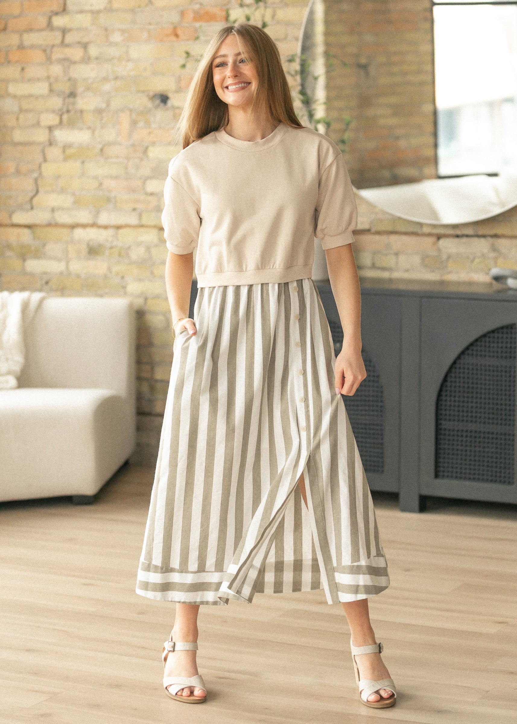 cropped sweater over maxi dress Sweater Over Dress Outfit + How To