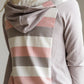 Striped Back Zip Up Hooded Sweatshirt - FINAL SALE Tops
