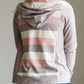 Striped Back Zip Up Hooded Sweatshirt - FINAL SALE Tops