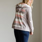 Striped Back Zip Up Hooded Sweatshirt - FINAL SALE Tops