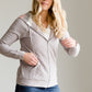 Striped Back Zip Up Hooded Sweatshirt - FINAL SALE Tops