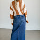 Striped Bell Sleeve Knit Sweater FF Tops