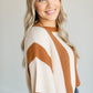 Striped Bell Sleeve Knit Sweater FF Tops