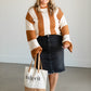Striped Bell Sleeve Knit Sweater FF Tops