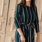 Striped Bow Midi Dress - Final Sale Dresses