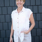 Striped Button Detail Boxy Top - FINAL SALE Tops