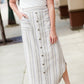 Striped Button Linen Midi Skirt - FINAL SALE Skirts