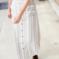Striped Button Linen Midi Skirt - FINAL SALE Skirts