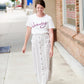 Striped Button Linen Midi Skirt - FINAL SALE Skirts