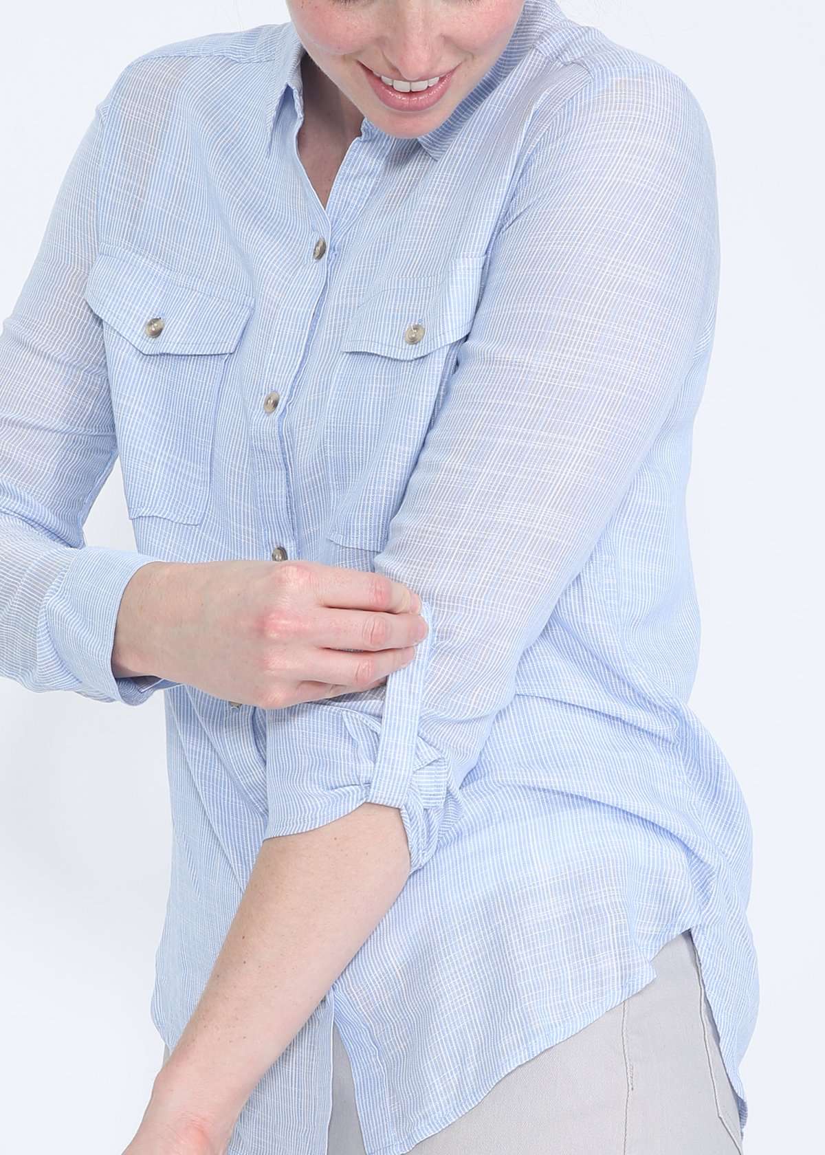 Striped Button Up Blouse - FINAL SALE Tops