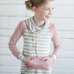 Striped Color Block Cowl Neck Girls