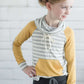 Striped Color Block Cowl Neck Girls