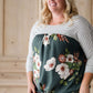 Striped Floral Mix Top - FINAL SALE Tops Olive / 1XL