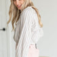 Striped Flowy Beach Blouse - FINAL SALE Tops