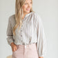 Striped Flowy Beach Blouse - FINAL SALE Tops