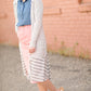 Striped Front Pocket Duster Cardigan Layering Essentials
