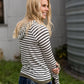 Striped Hooded Pullover Top - FINAL SALE Tops