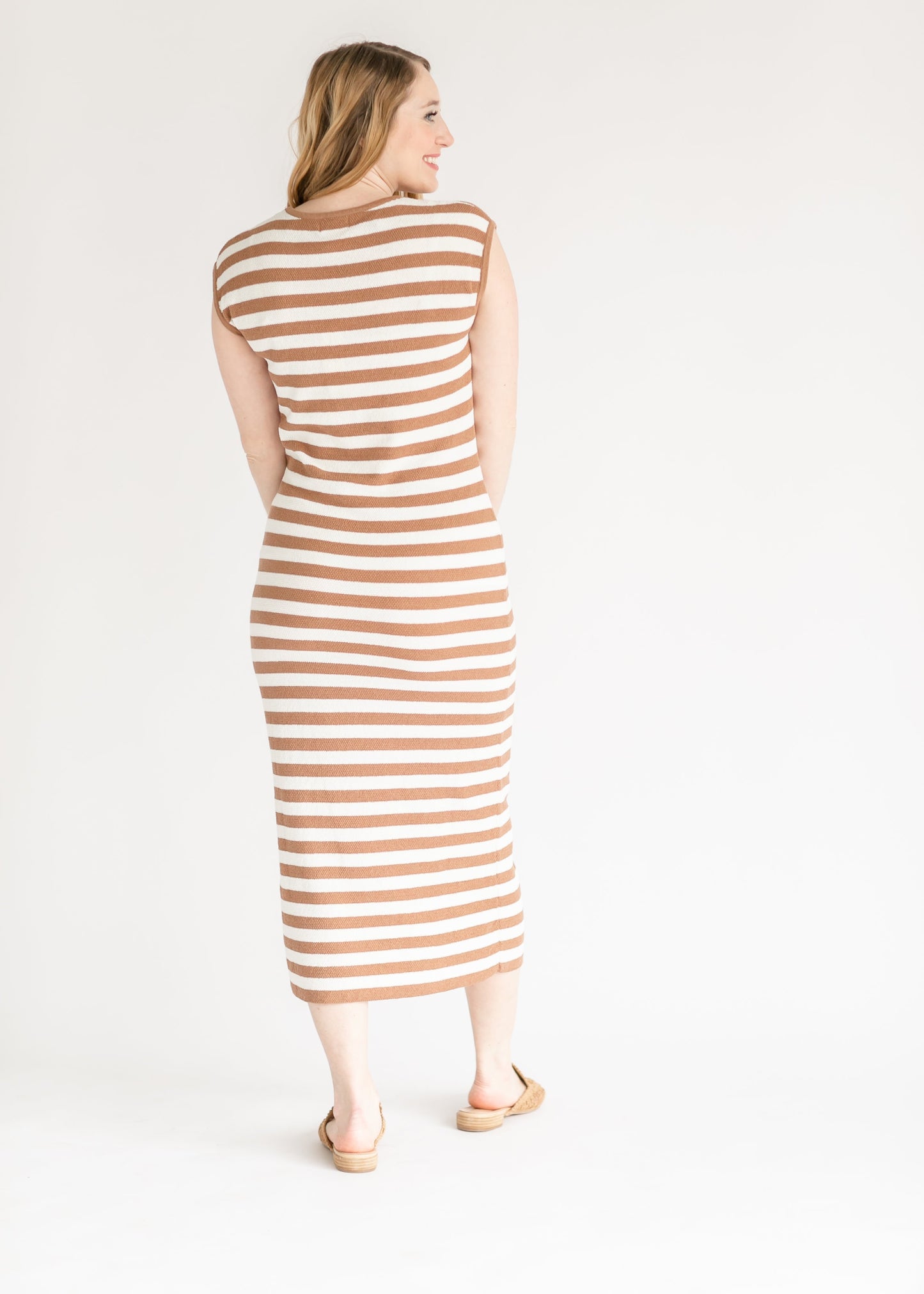 Striped Knit Midi Dress FF Dresses