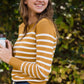 Striped Knit Pullover Sweater - FINAL SALE Tops