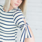 Striped Midi Dress | Tie Sleeve Dresses