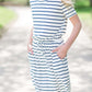Striped Nautical Pocket Midi Dress Dresses