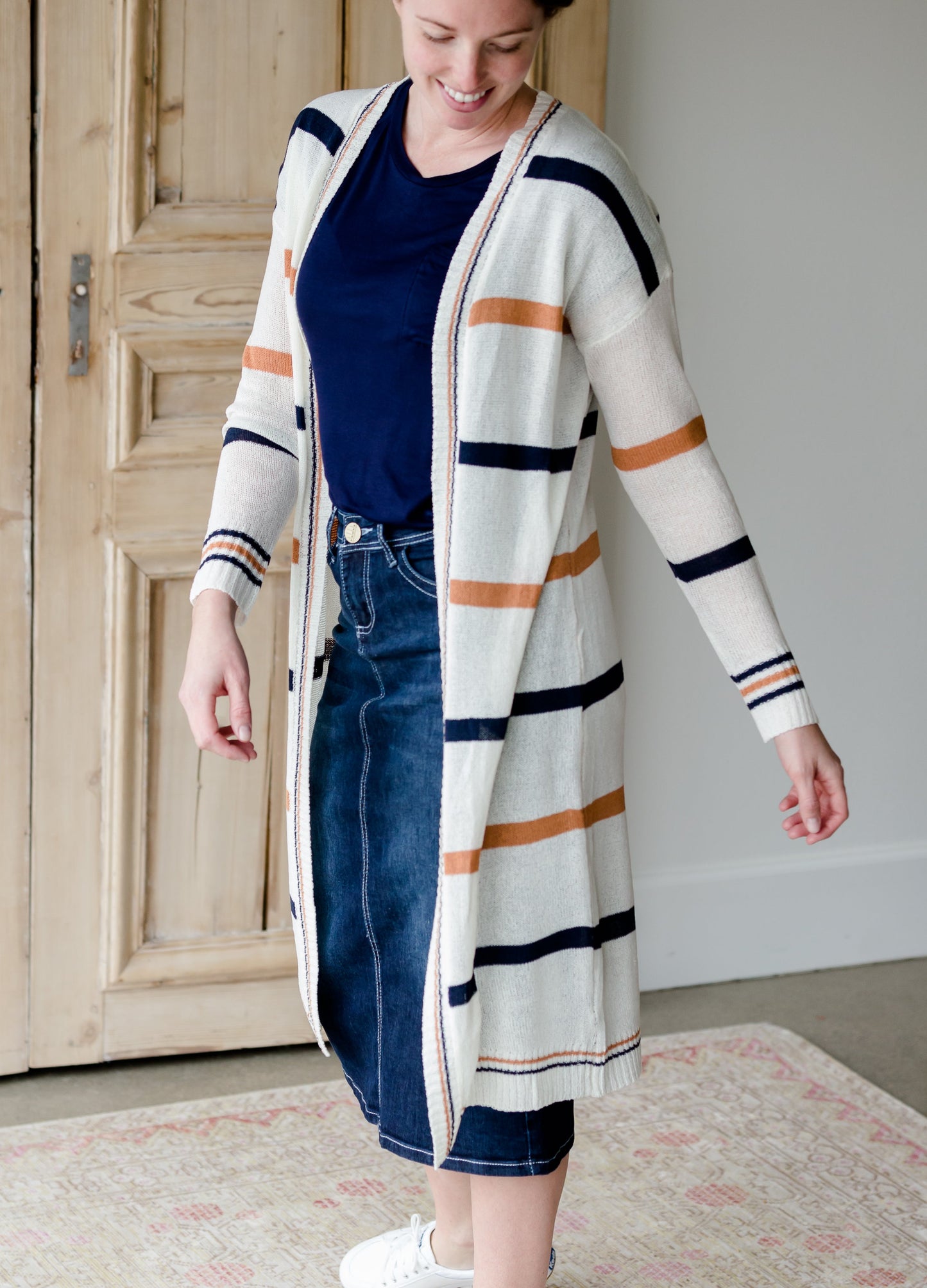 Striped Open Front Duster Cardigan - FINAL SALE Layering Essentials