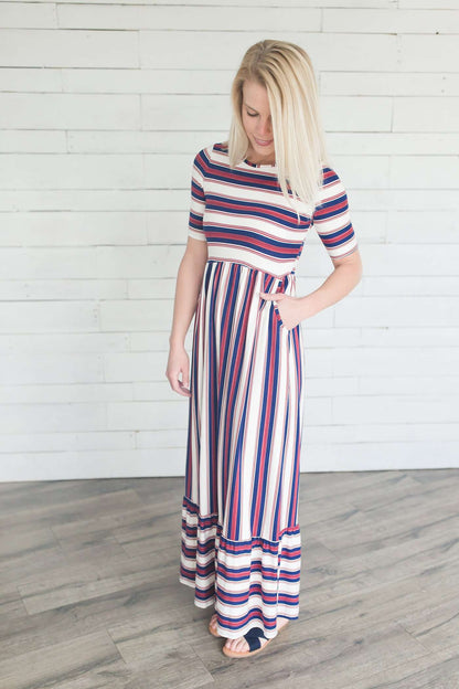 Striped Patriotic Maxi Dresses