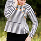 Striped Raglan Embroidered Top - FINAL SALE Tops