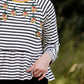 Striped Raglan Embroidered Top - FINAL SALE Tops