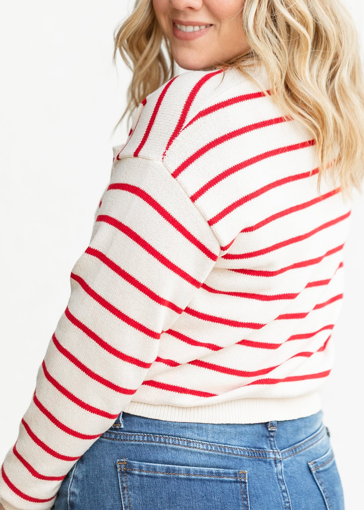 Striped Raglan Pocket Sweater FF Tops