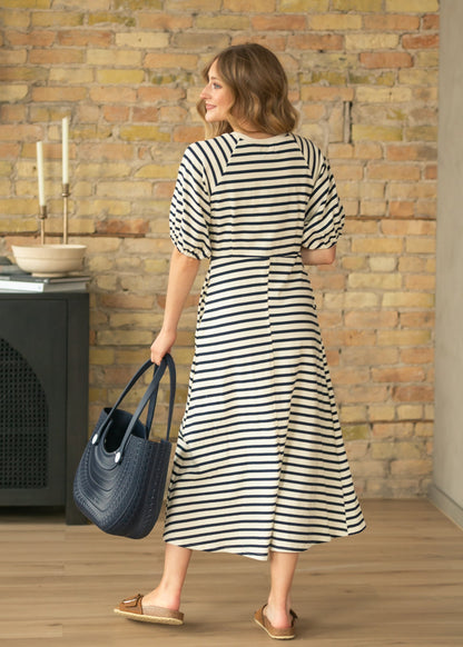 Striped Ribbed Midi Dress FF Dresses