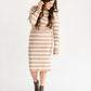 Striped Ribbed Sweater Skirt Set FF Tops