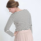 Striped Scallop Neck Top Tops