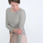 Striped Scallop Neck Top Tops