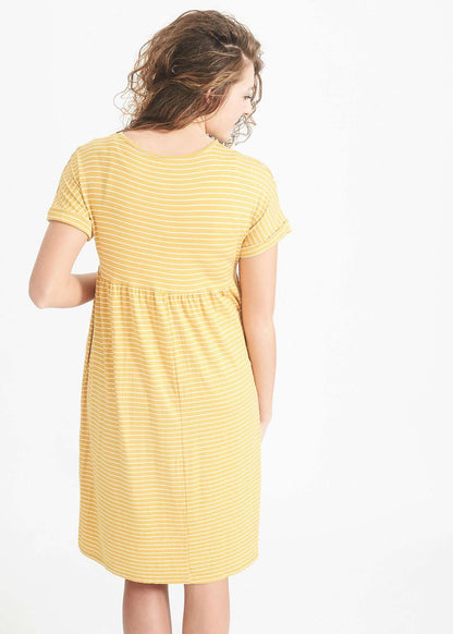 Striped Side Pocket Midi Dress-FINAL SALE Dresses