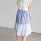 Striped Tiered Cotton Midi Skirt - FINAL SALE Skirts