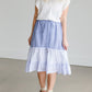 Striped Tiered Cotton Midi Skirt - FINAL SALE Skirts