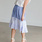 Striped Tiered Cotton Midi Skirt - FINAL SALE Skirts