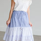 Striped Tiered Cotton Midi Skirt - FINAL SALE Skirts