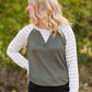 Striped Waffle Knit Raglan Top - FINAL SALE Tops