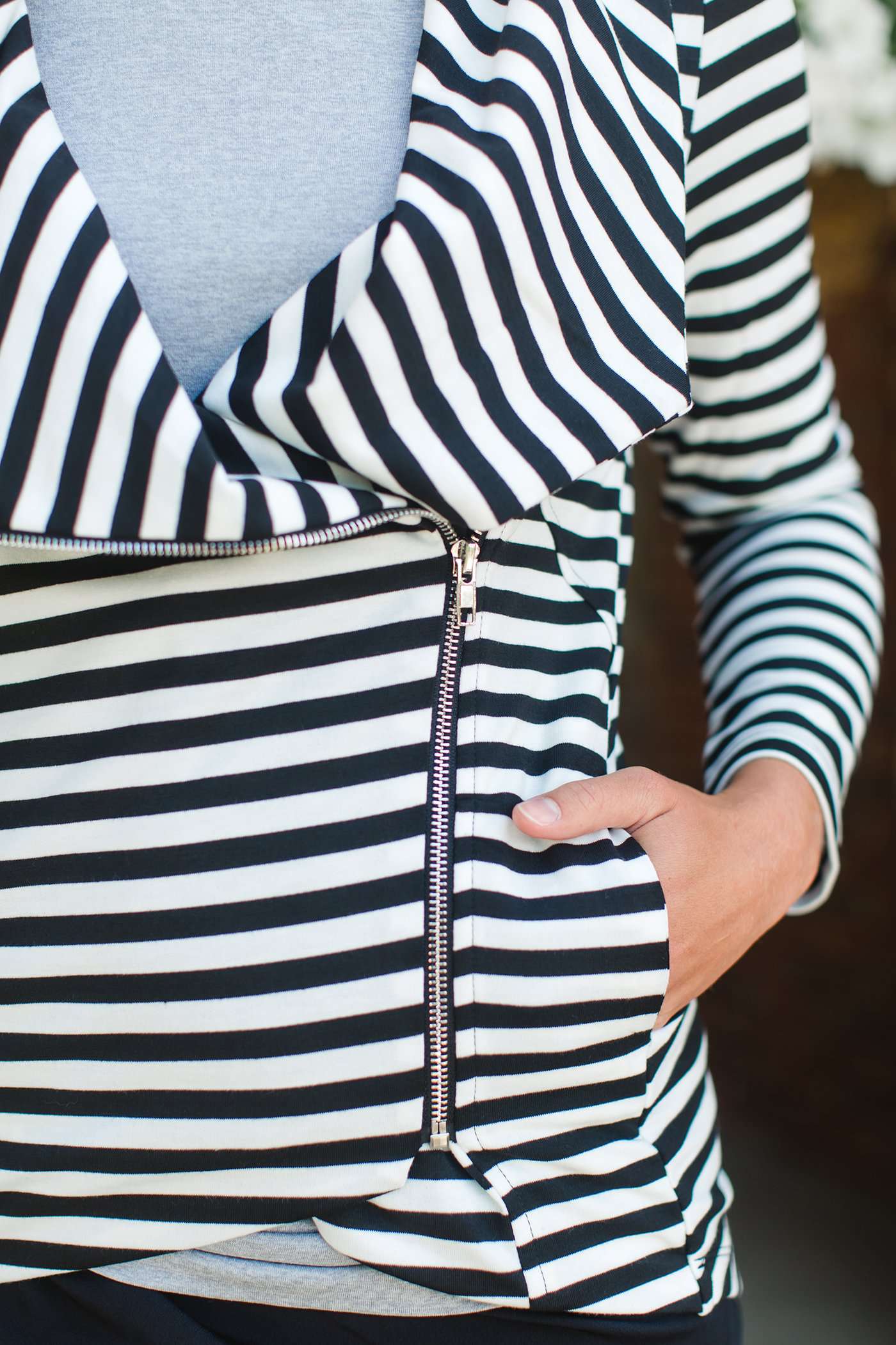 Striped Zipper Cardigan - FINAL SALE Layering Essentials