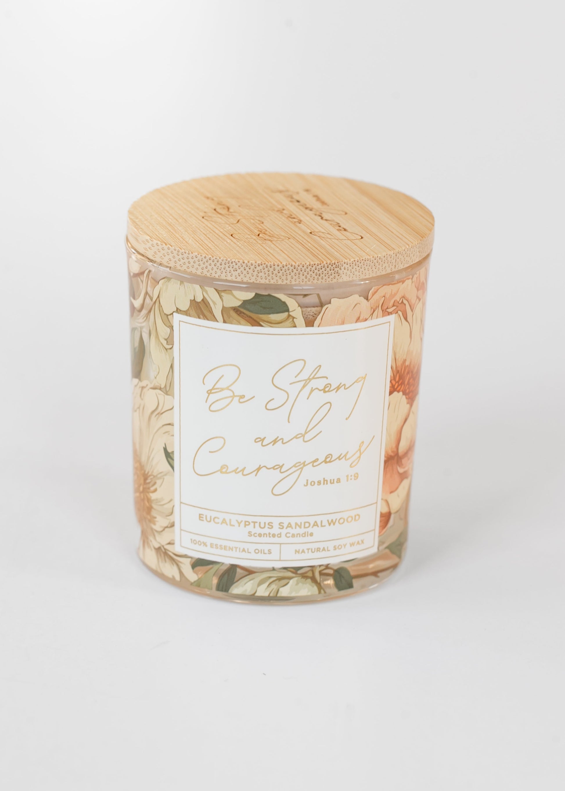 Strong & Courageous Lidded Glass Candle FF Home & Life