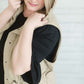 Suede Like Vest Tops Khaki / XL