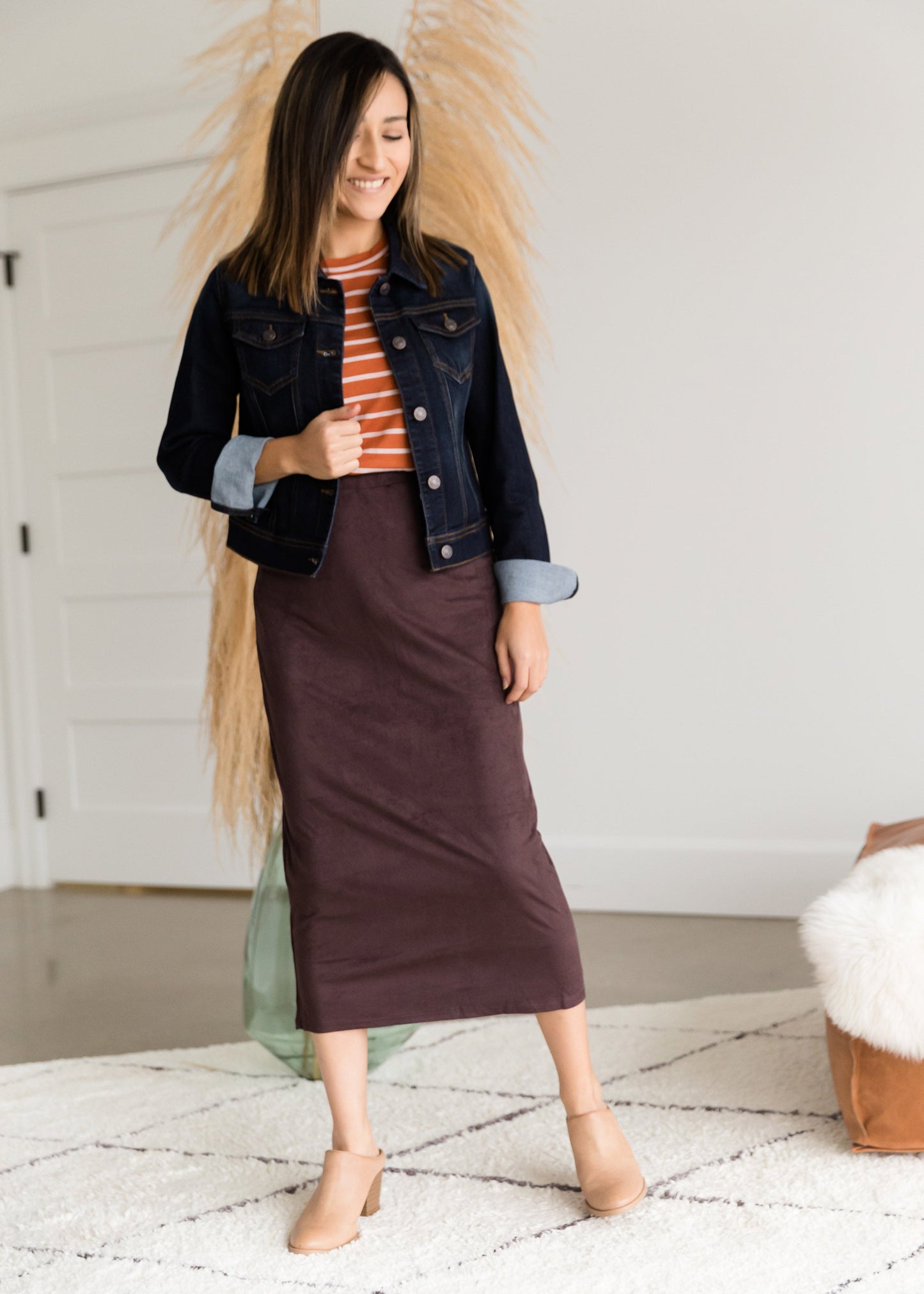 Suede Pencil Midi Skirt - FINAL SALE Skirts